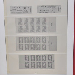 Reliure Lindner avec feuilles préimprimées France 1990.