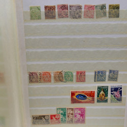 Lot massif de timbres de France oblitérés en 12 albums.