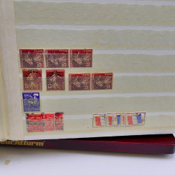 Lot massif de timbres de France oblitérés en 12 albums.