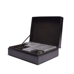 Coffret noir pour 100 capsules Quadrum Leuchtturm.