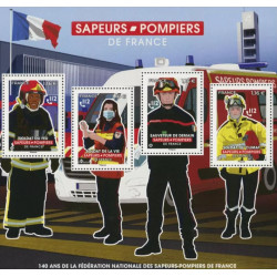 Feuillet de 4 timbres Sapeurs pompiers N°F5584 neuf**.