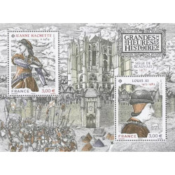 Feuillet de 2 timbres Jeanne Hachette - Louis XI N°F5540 neuf**.