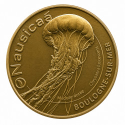 Médaille Souvenir Nausicaá – Méduse dorée – Boulogne-sur-Mer – 2023 – Monnaie de Paris.