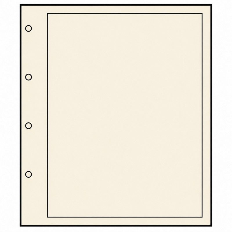 Feuilles en carton chamois avec cadre noir pour albums Compact A4 Safe.
