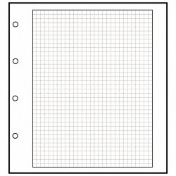 Feuilles en carton blanc quadrillée avec 4 perforations pour albums compact A4 Safe.