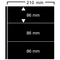 Feuilles Clipfix compact A4 Safe à 3 bandes pour carnets de timbres.