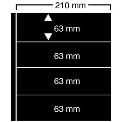 Feuilles Clipfix compact A4 Safe à 4 bandes pour timbres-poste.