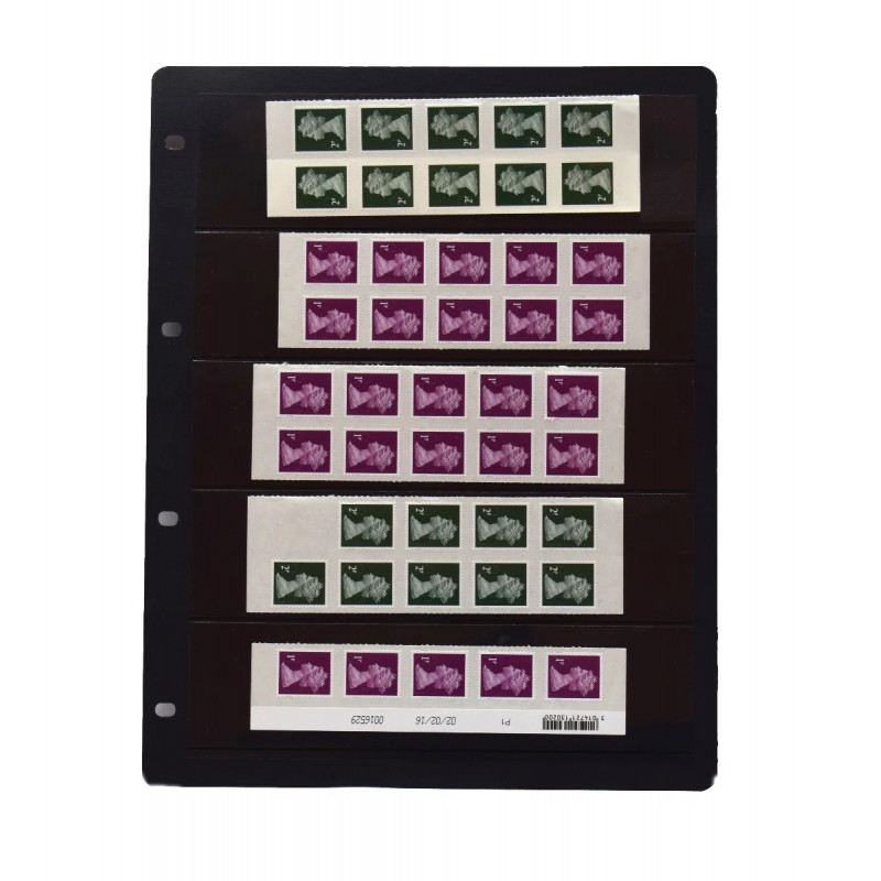 Feuilles Clipfix compact A4 Safe à 5 bandes pour timbres-poste.
