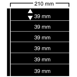 Feuilles Clipfix compact A4 Safe à 6 bandes pour timbres-poste.