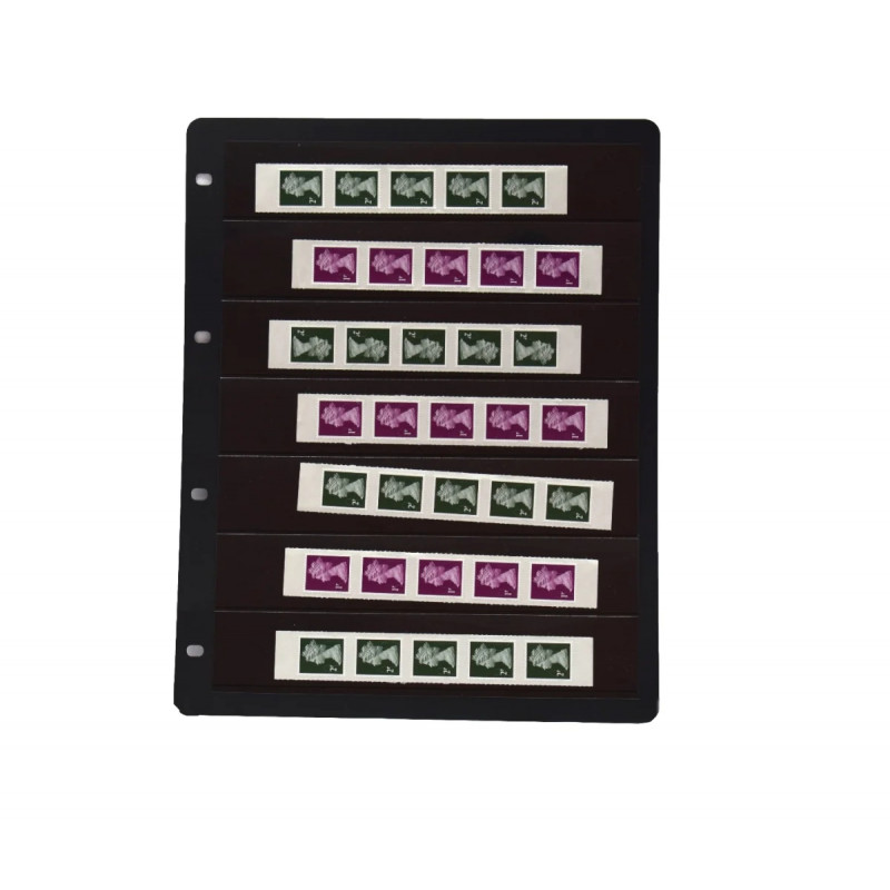 Feuilles Clipfix compact A4 Safe à 7 bandes pour timbres-poste.