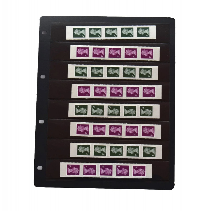 Feuilles Clipfix compact A4 Safe à 8 bandes pour timbres-poste.