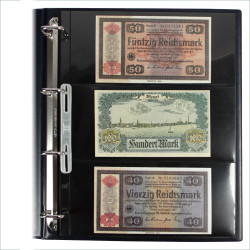 Feuilles transparentes compact A4 Safe à 3 bandes pour carnets de timbres.