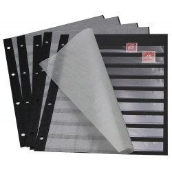 Feuilles noires à 9 bandes pour timbres-poste.