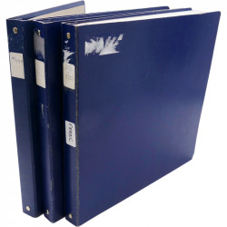 Lot de 3 classeurs Lindner pour 100 feuilles entières de timbres-poste 290 x 310 mm.