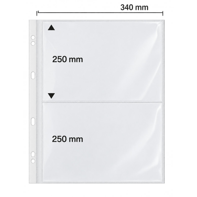 Feuilles spéciales Jumbo Safe transparentes à 2 poches pour documents grands formats.