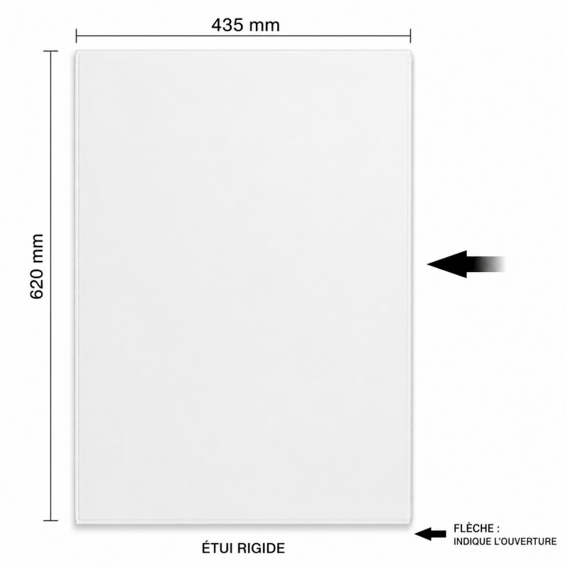 Etui rigide en plastique 435 x 620 mm DIN A2 - paquet de 10.
