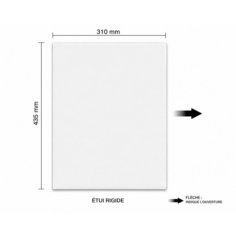 Etui rigide en plastique 310 x 435 mm DIN A3 - paquet de 10.