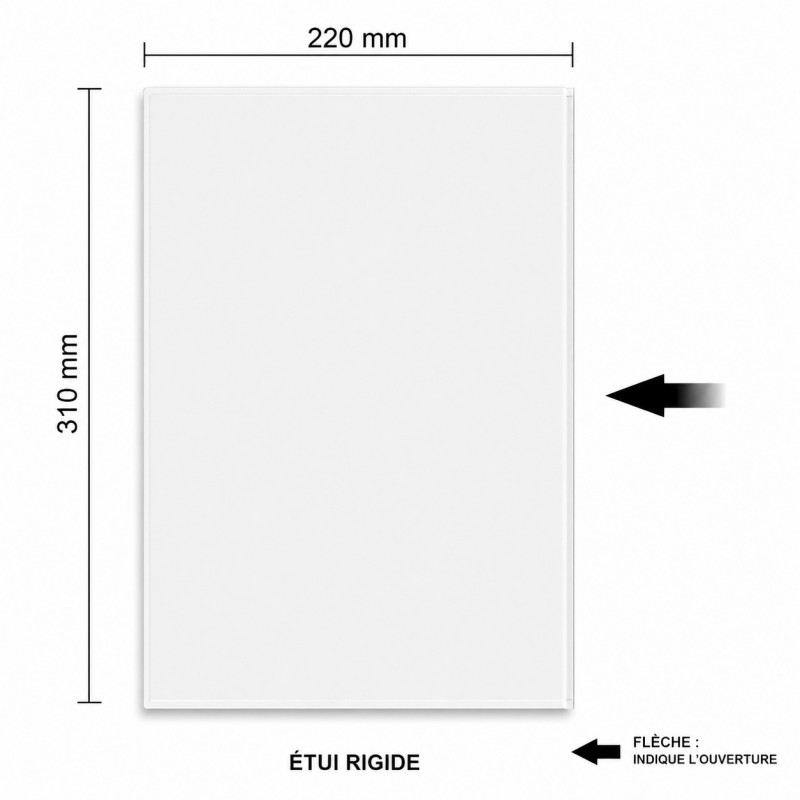 Etui rigide en plastique 210 x 310mm DIN A4 - paquet de 10.