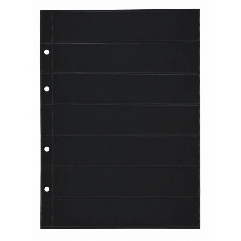 Feuilles noires Pro Phila Safe à 7 bandes pour timbres-poste.