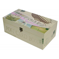 Boîte de rangement rétro pour cartes postales.