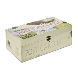 Boîte de rangement rétro pour cartes postales.