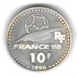 France – 10 Francs 1996 – Coupe du Monde de Football France 98 – Argent.