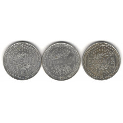 Lot de 3 monnaies de 10 € en argent – France – 2010 et 2012.