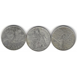Lot de 3 monnaies de 10 € en argent – France – 2010 et 2012.