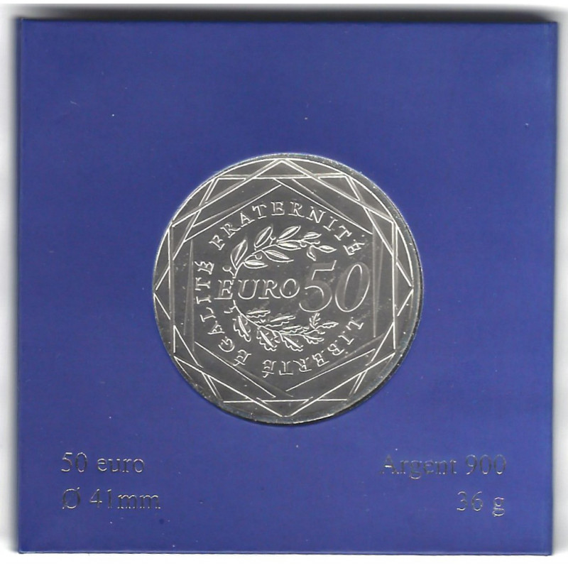 France – 50 Euros Argent 2010 – La Semeuse – Monnaie de Paris.