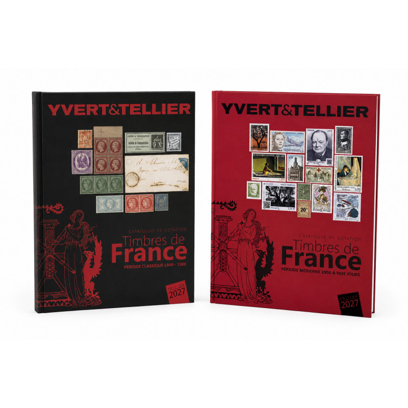 Catalogue de cotation timbres de France 2027 Yvert et Tellier en 2 tomes.