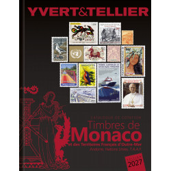 Catalogue de cotation timbres de Monaco et Tom 2027 Yvert et Tellier.