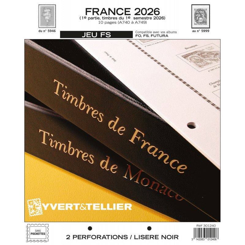 Jeux FS timbres de France 2026 premier semestre.
