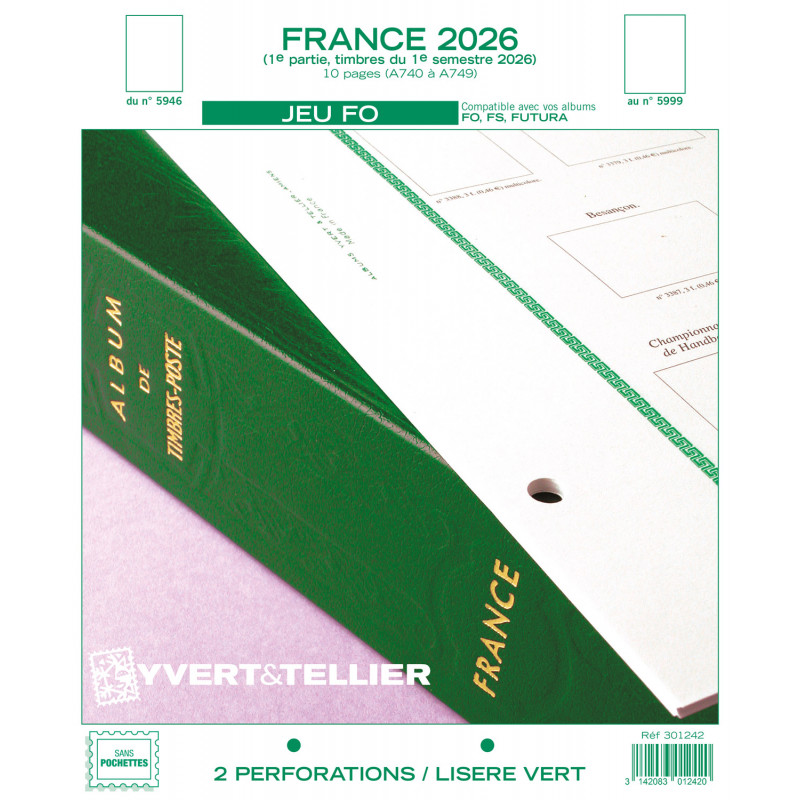 Jeux FO timbres de France 2026 premier semestre.