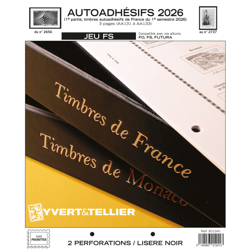 Jeux FS France timbres autoadhésifs 2026 premier semestre.