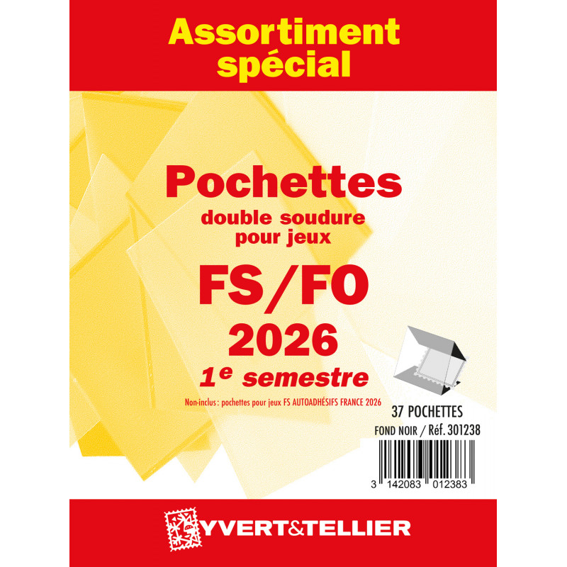 Assortiment de pochettes pour jeux FO/FS France 2026 premier semestre.