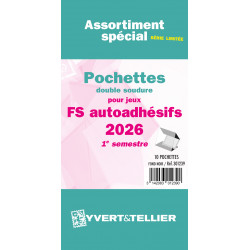 Assortiment de pochettes pour jeux timbres autoadhésifs FO/FS 2026 premier semestre.