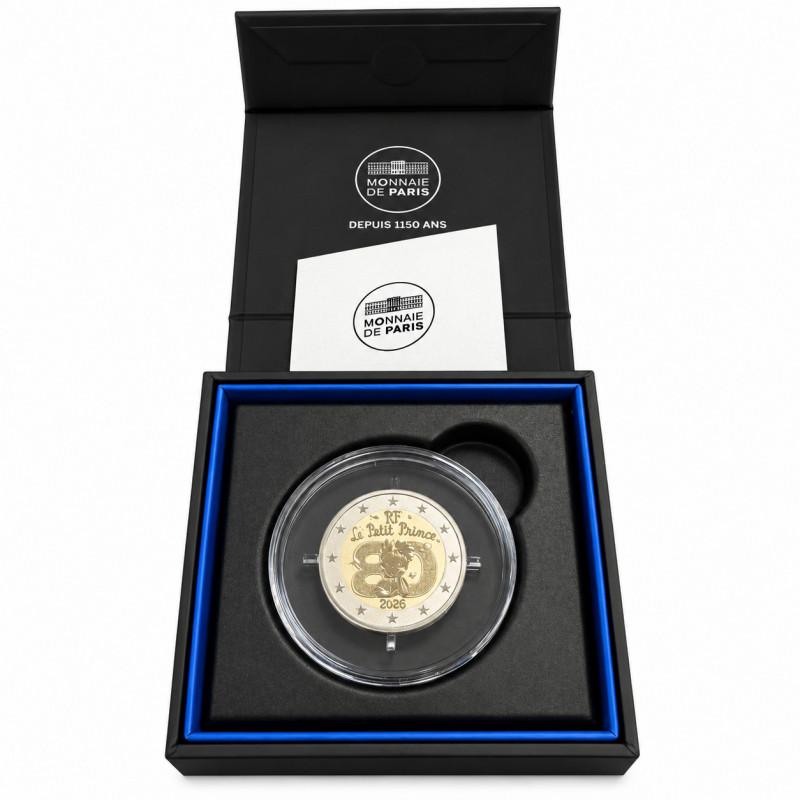 2 euros commémorative France 2026 - Le Petit Prince polissage inversé en coffret BE.