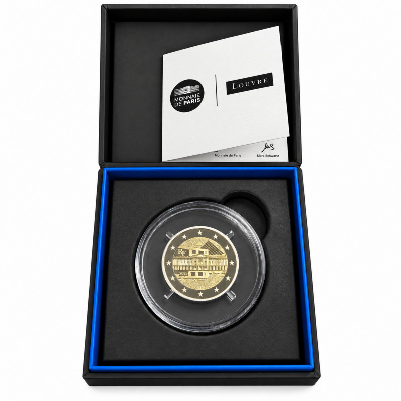 2 euros commémorative France 2025 - Musée du Louvre en coffret BE.