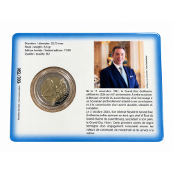 2 euros commémorative Luxembourg 2026 - Grand Duc Guillaume, coincard BU.