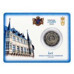 2 euros commémorative Luxembourg 2026 - Charlemagne, coincard BU.