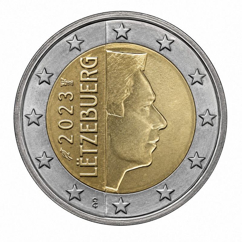 2 euros Luxembourg 2023 face nationale - Grand Duc Henri.