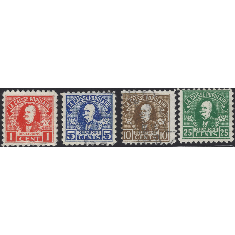 Canada Caisse Populaire Desjardins - Série de 4 timbres d’épargne.