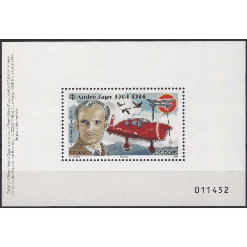 Timbre poste aérienne N°97b André Japy neuf**.