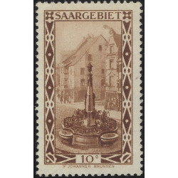 Sarre timbre N°107 variété toit avec fumée neuf**.