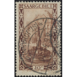Sarre timbre N°107 variété toit avec fumée oblitéré.