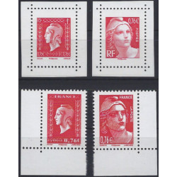 Marianne de Libération timbres de France N°4989-4992 série neuf**.