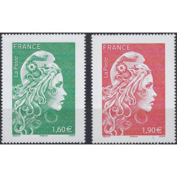 Marianne l'Engagée timbres de France N°5286-5287 série neuf**.