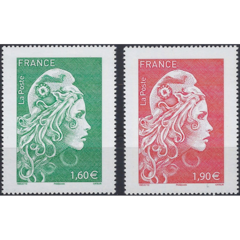 Marianne l'Engagée timbres de France N°5286-5287 série neuf**.