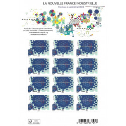 Feuillet de 10 timbres autoadhésif de France N°F1069a - Composition symbolique.