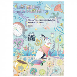 Feuillet crypto NFTimbre9.3 Les fables de la Fontaine, le Lièvre et la Tortue.